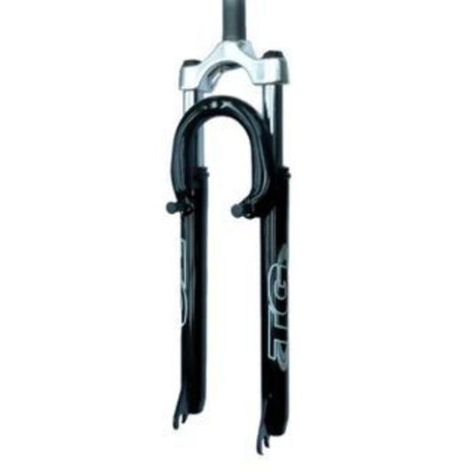 26" Suspension Fork, Threaded 100mm, 1 1/8" (stem length 230mm) for V-brake. BLACK - includes crown.