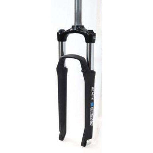 SR Suntour XCM HLO 27.5" Suspension Fork - Coil Spring, Hydraulic Lockout, Disc Brake Compatible, 100mm Travel, Matte Black Finish.