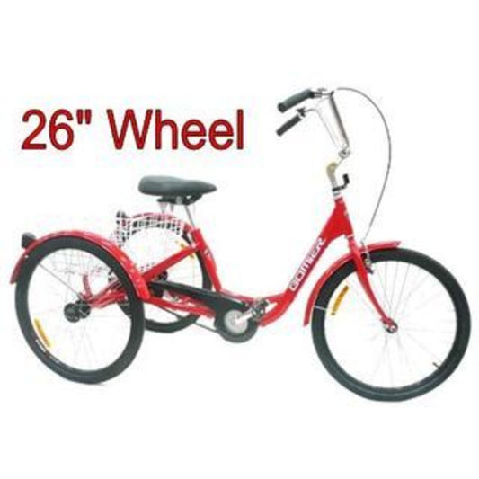 Gomier Australia 26" 3-Speed Coaster Nexus Trike - Vibrant Red Design