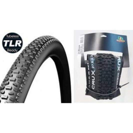 Duro CRUX TYRE 27.5 x 3.25 in BLACK, (Folding) with a 60tpi Tubeless Ready design.