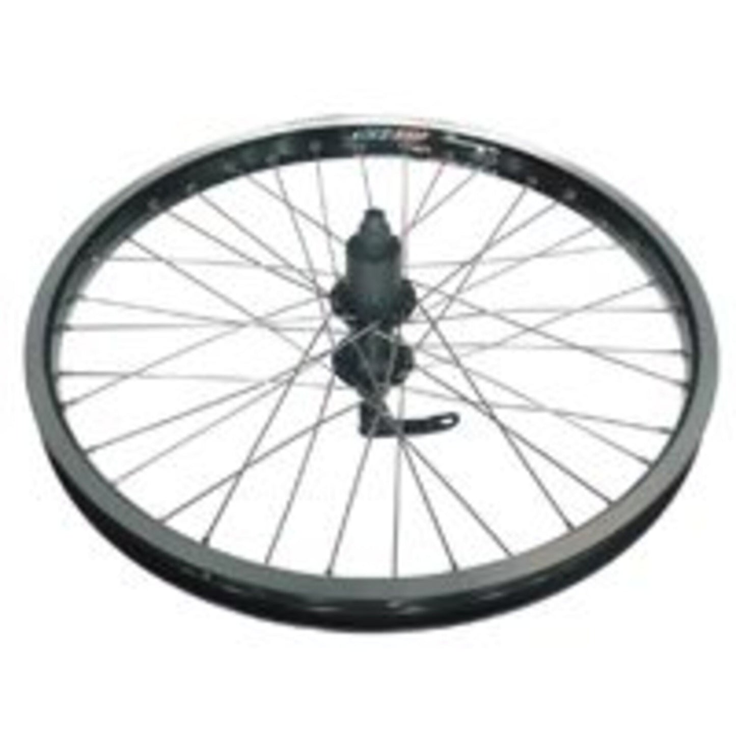 20" AlexRims D/W DM-24 alloy rim, Joytech quick-release hub for 8/10 speed cassette, and Mach1 spokes. Available in black with silver spokes.
